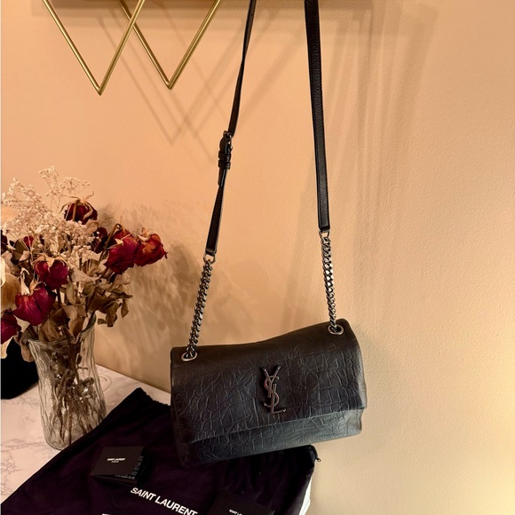 NWT! Authentic SAINT LAURENT Crocodile West Hollywood-Calfskin leather - Picture 5 of 12